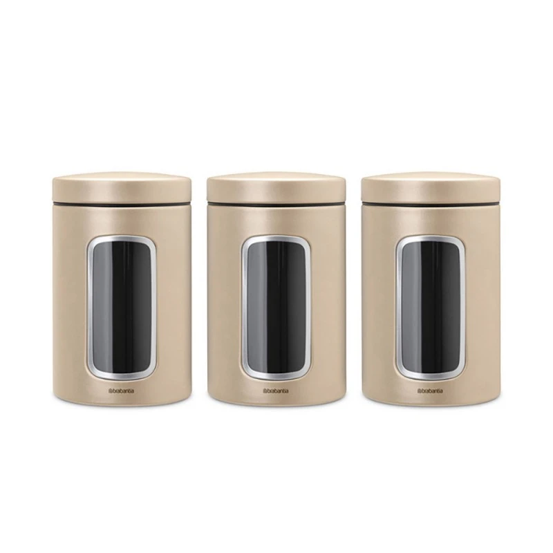 Буркани комплект Brabantia Window 1.4L, Champagne, 3 броя